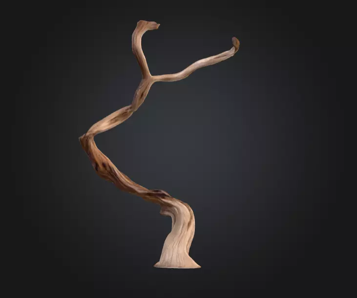 Twisting Elegance Wood Low-poly 3D model_3