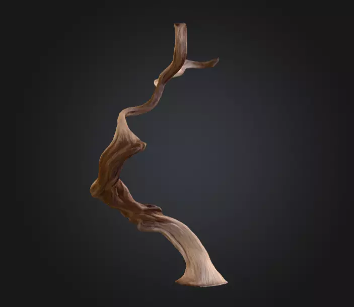 Twisting Elegance Wood Low-poly 3D model_4