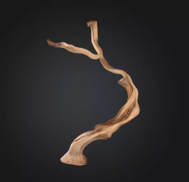 Twisting Elegance Wood Low-poly 3D model_7