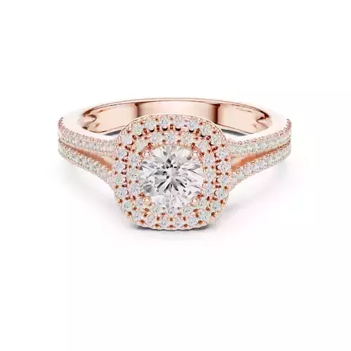 Split Shank Round Cut Pave Diamond Wedding Ring 3DM STL Video