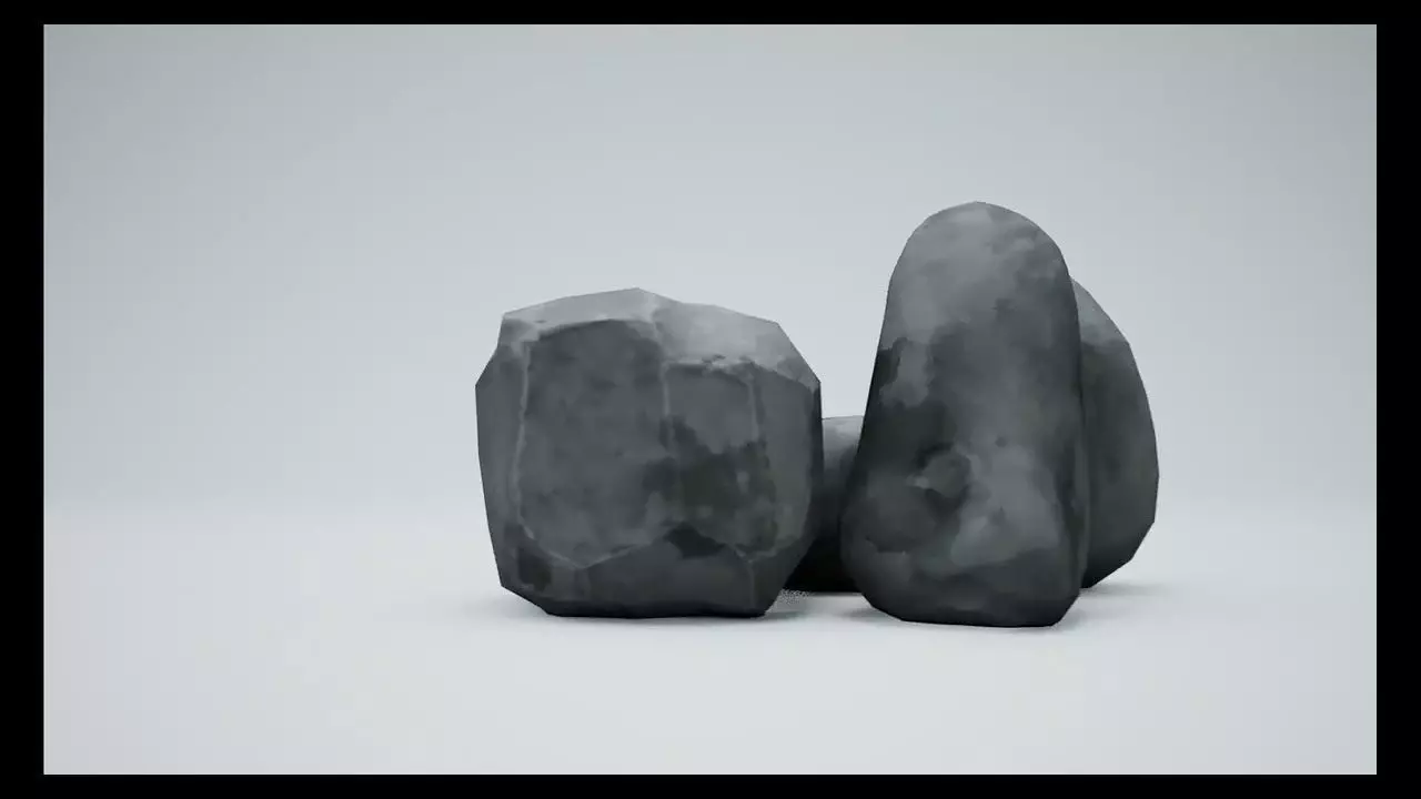 Stylized Rocks Game Ready Low-poly 3D model_0