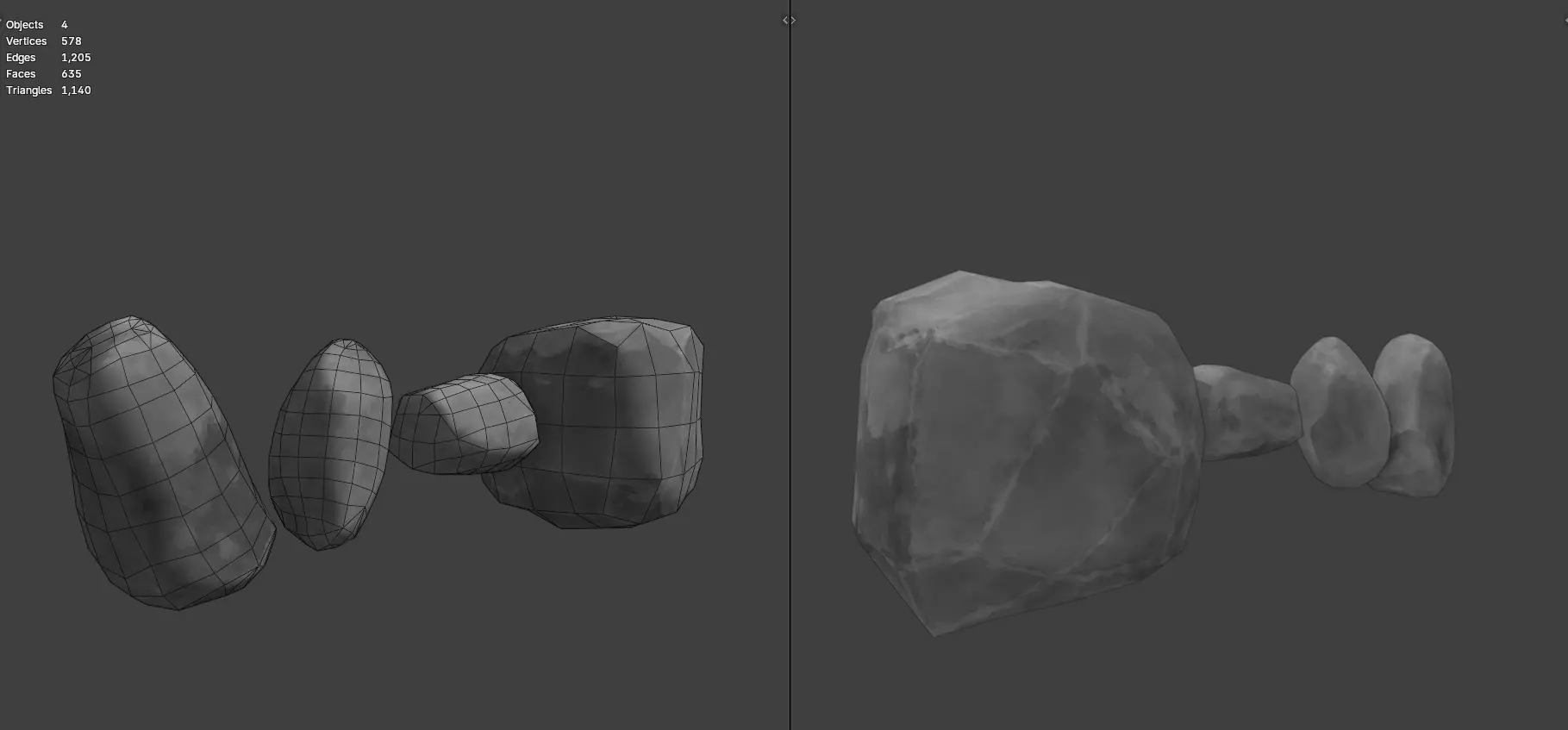 Stylized Rocks Game Ready Low-poly 3D model_2