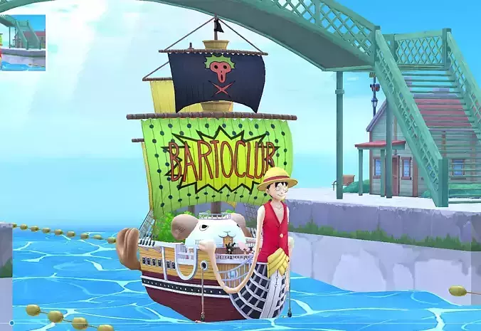 One Piece Crews BARTOCLUBship animated sea FBX 3D model One Piece Crews BARTOCLUBship animated sea FBX 3D model
