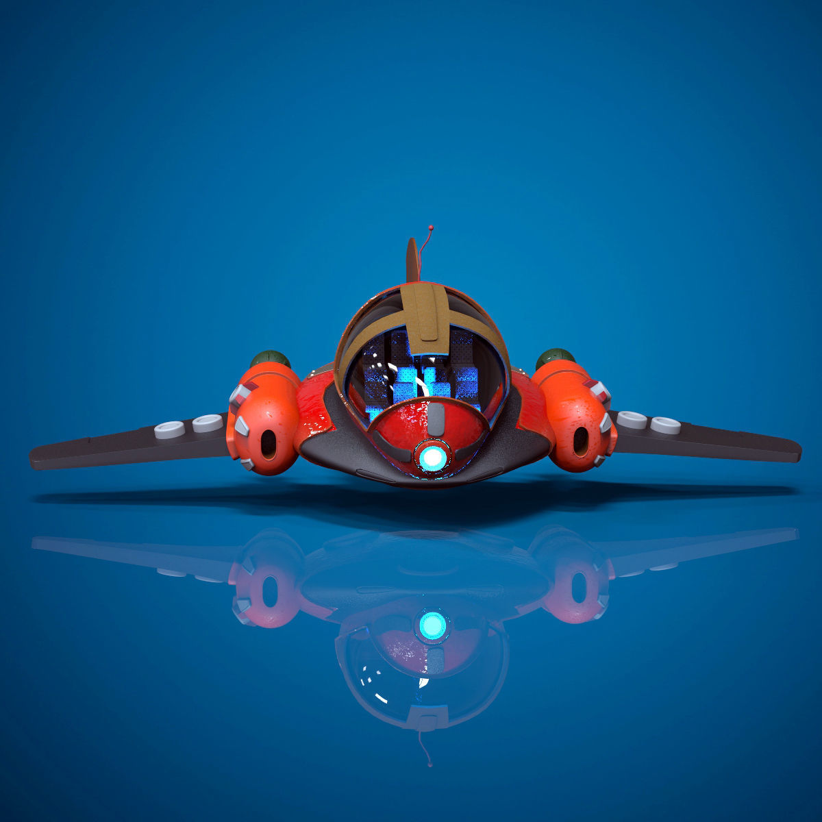 Toon Spacecraft 3D model_7