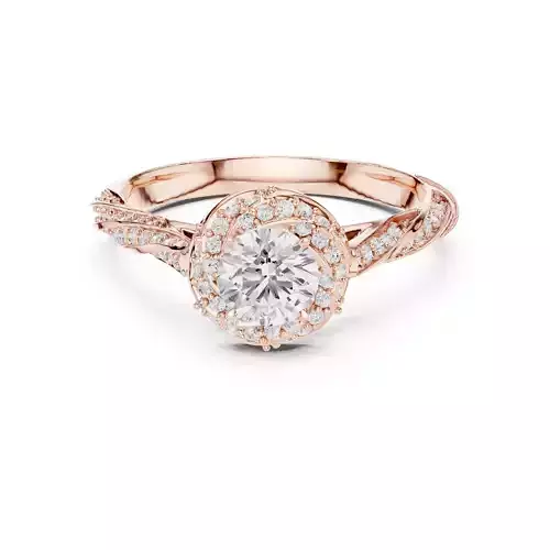 Rope Twist Round Cut Diamond Engagement Ring 3DM STL Video
