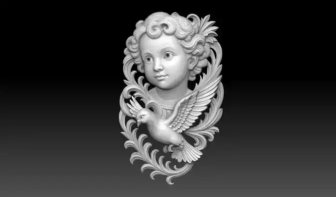 Angel with Dove Relief
