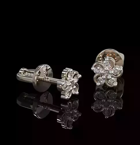 3D Earrings CAD Model 3D print model