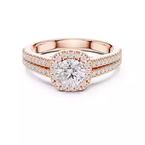 Round Cut Pave Double Diamond Line Wedding Ring 3DM STL Video