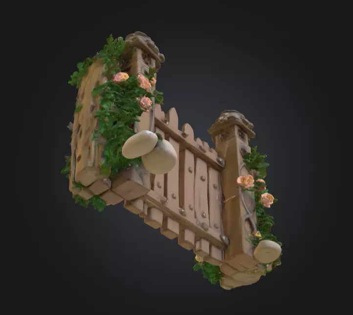Enchanted Garden Gate Low-poly 3D model_11