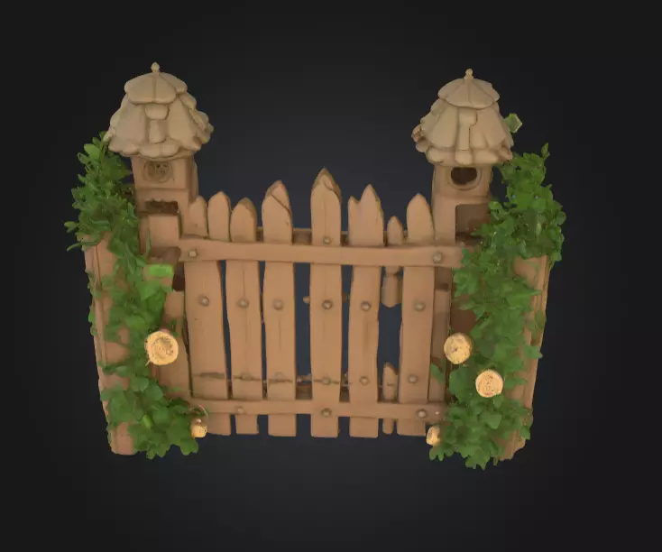 Enchanted Garden Gate Low-poly 3D model_4
