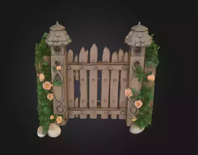Enchanted Garden Gate Low-poly 3D model