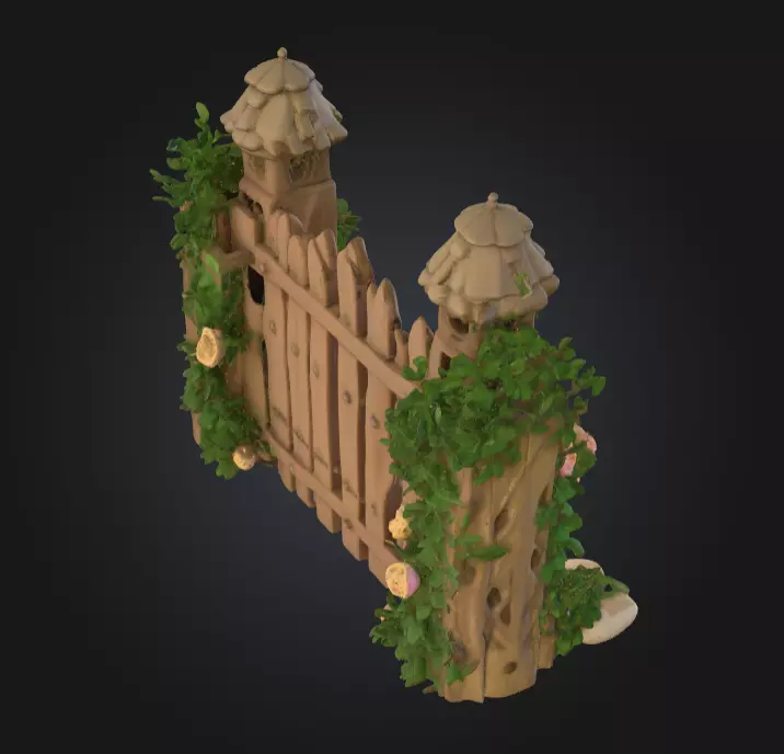 Enchanted Garden Gate Low-poly 3D model_5