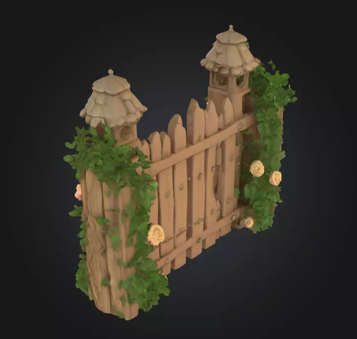 Enchanted Garden Gate Low-poly 3D model_3