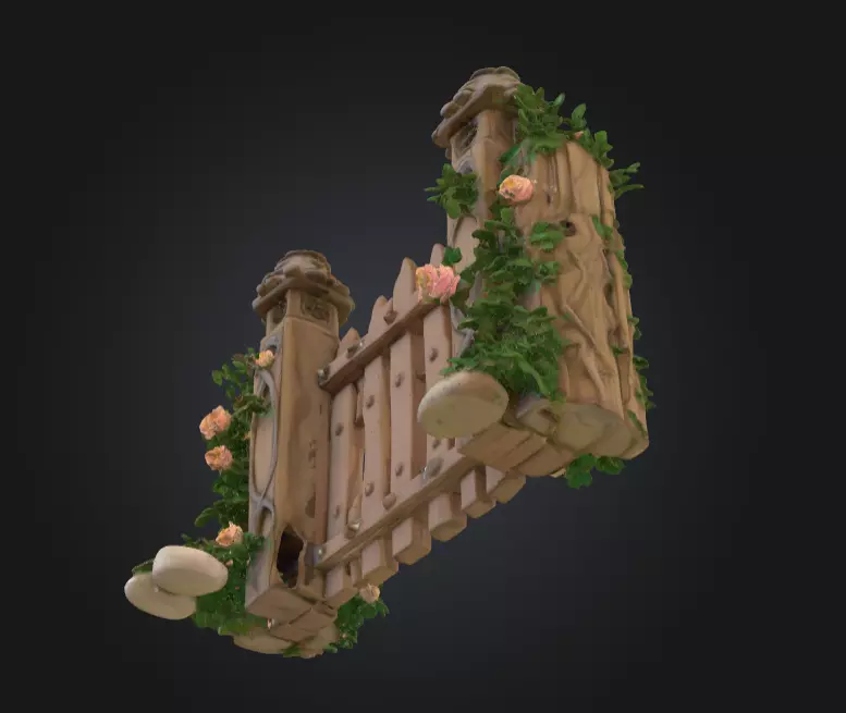 Enchanted Garden Gate Low-poly 3D model_10