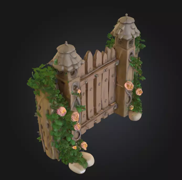 Enchanted Garden Gate Low-poly 3D model_6
