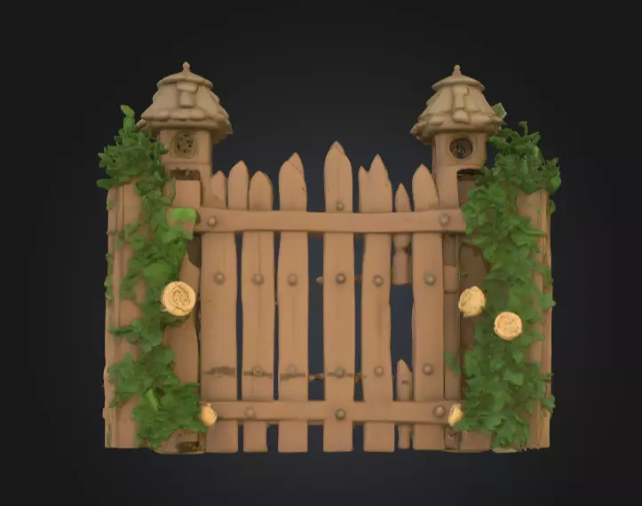 Enchanted Garden Gate Low-poly 3D model_8