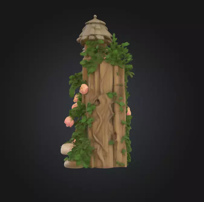 Enchanted Garden Gate Low-poly 3D model_7