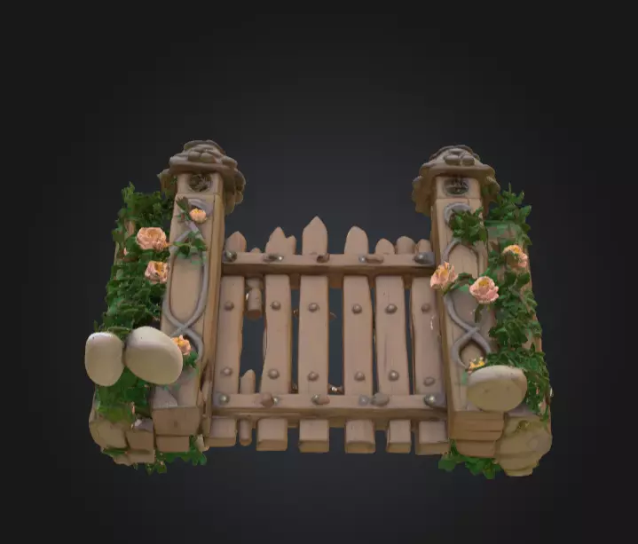Enchanted Garden Gate Low-poly 3D model_9