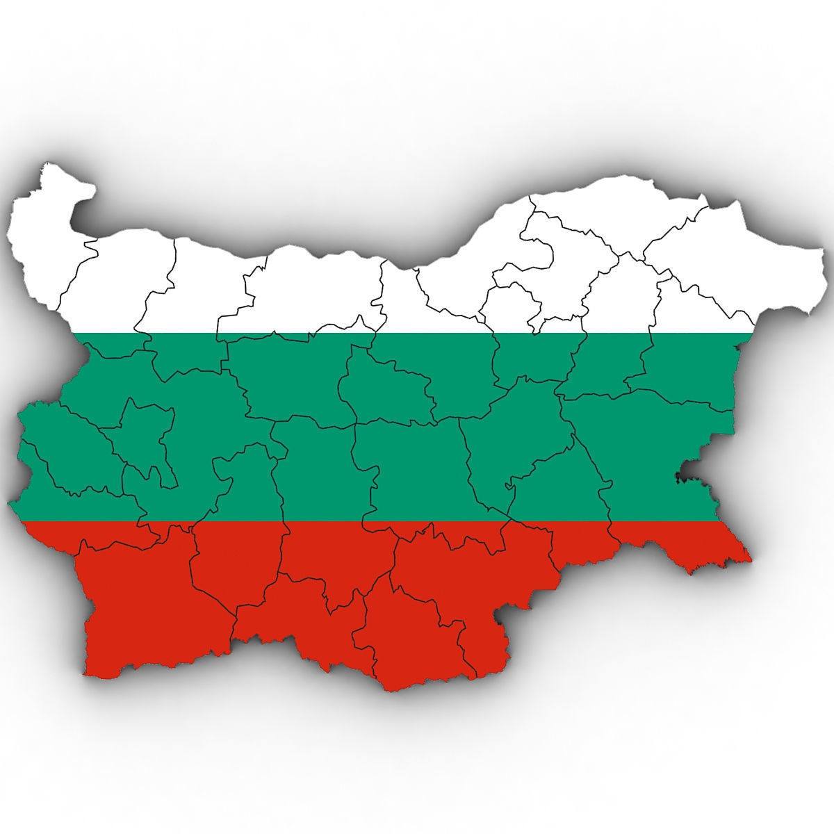 3d Political Map of Bulgaria 3D model_4