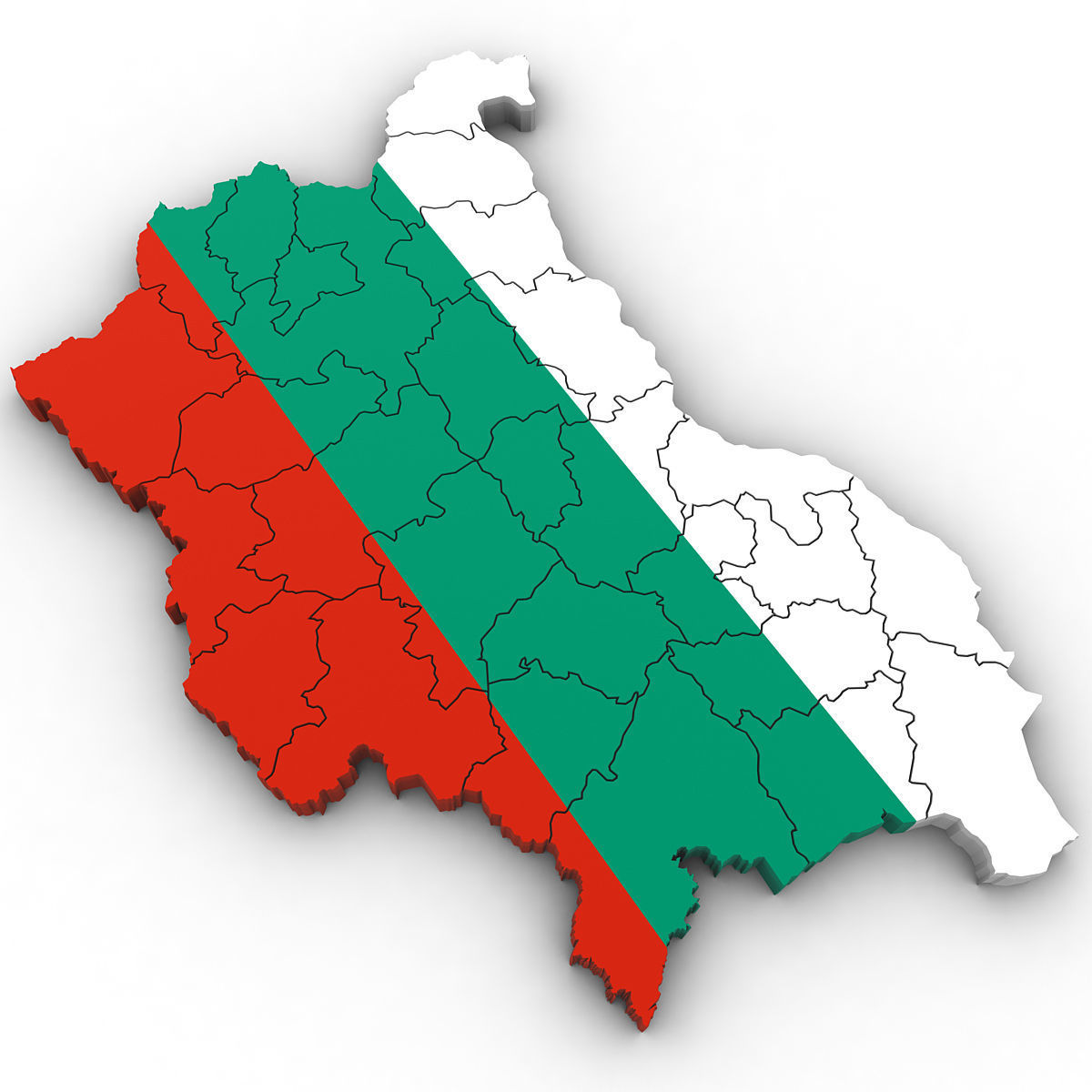 3d Political Map of Bulgaria 3D model_2