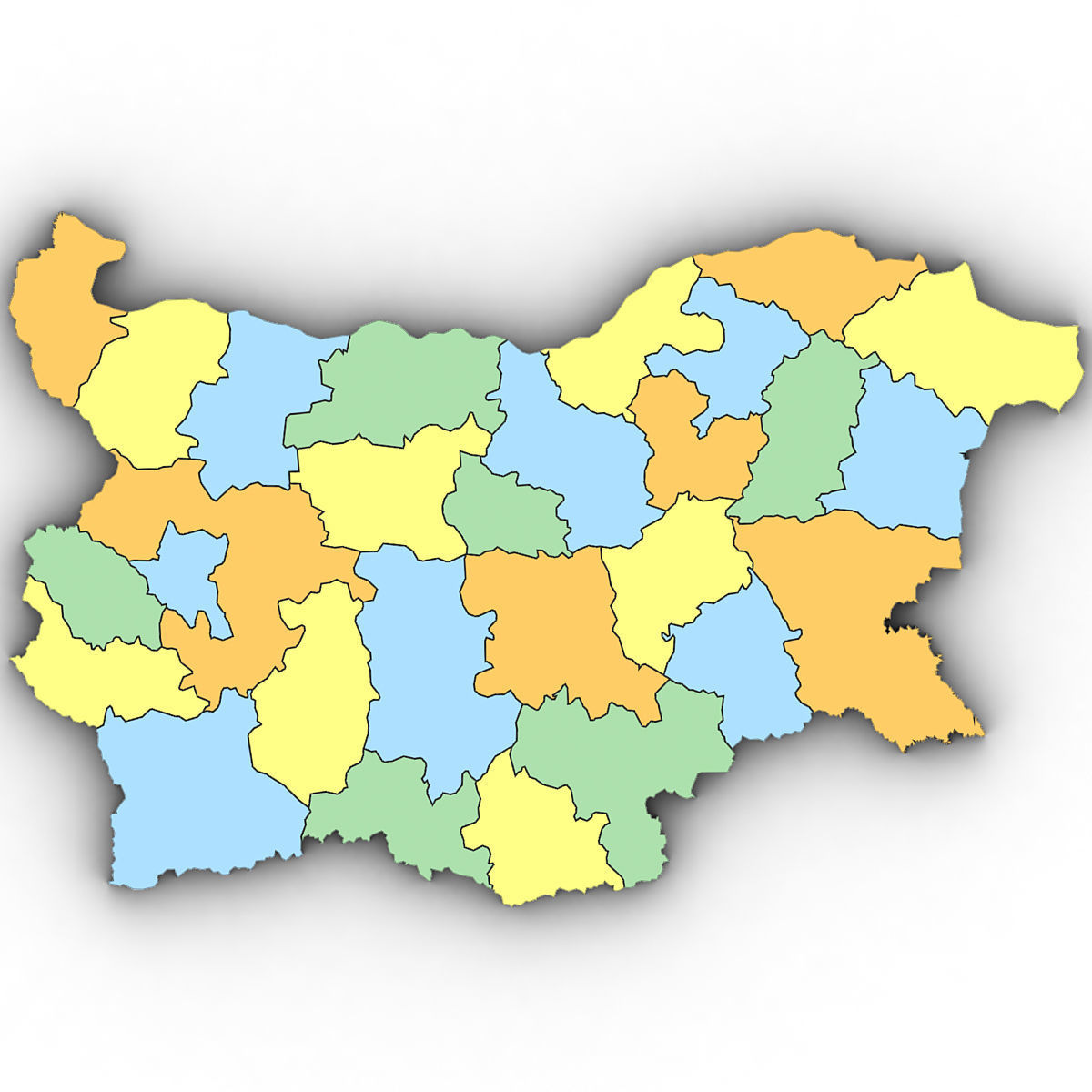 3d Political Map of Bulgaria 3D model_5