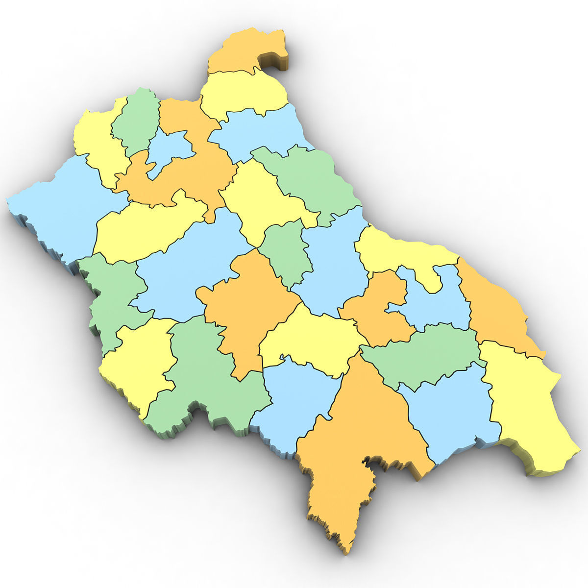 3d Political Map of Bulgaria 3D model_3