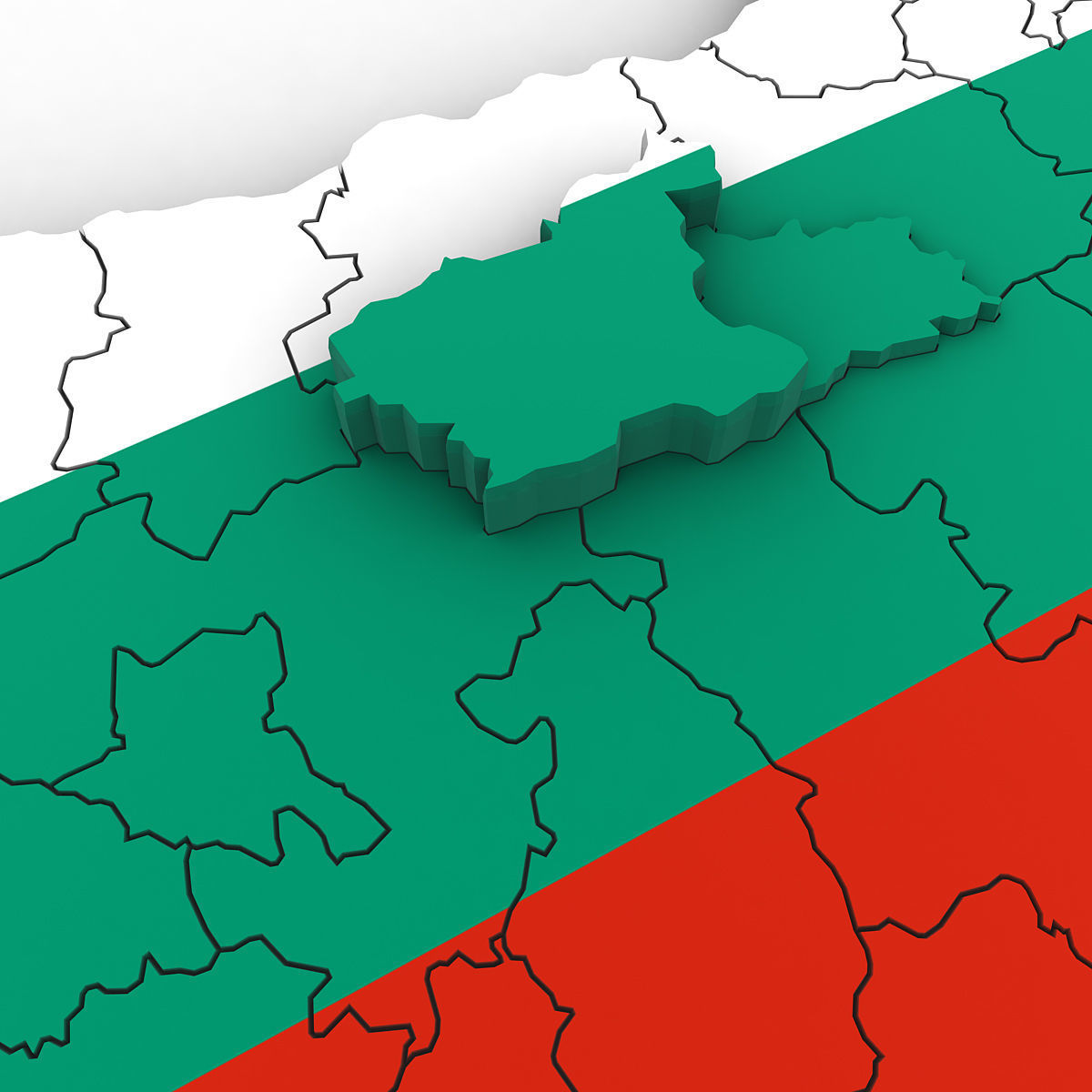 3d Political Map of Bulgaria 3D model_6