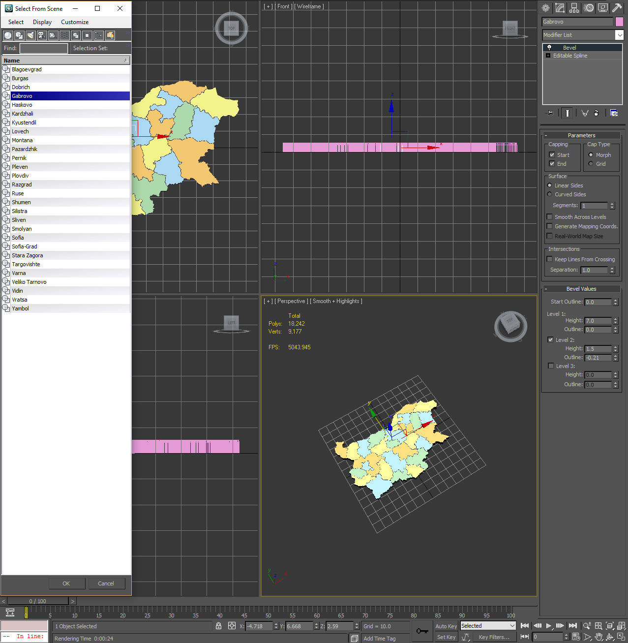 3d Political Map of Bulgaria 3D model_8