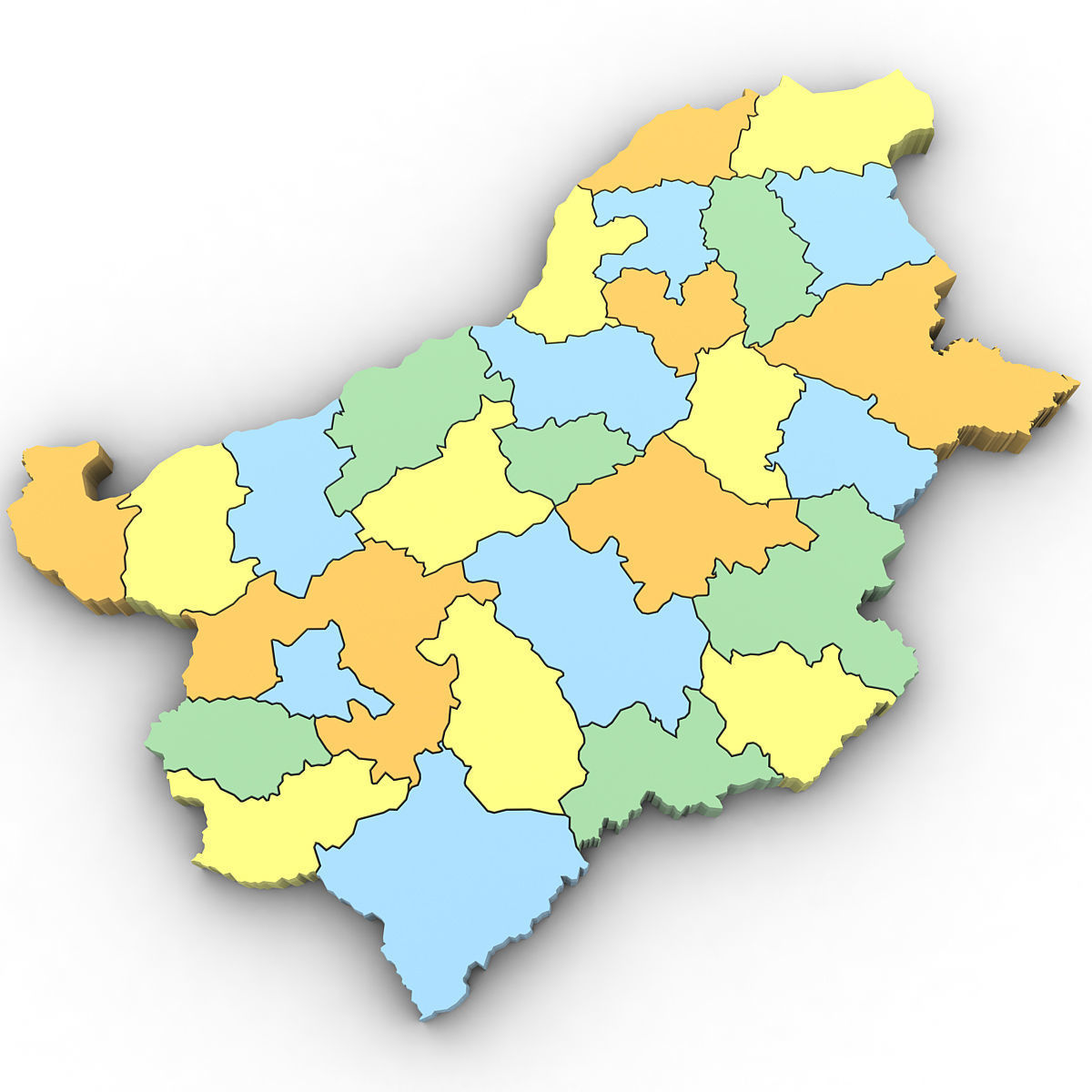 3d Political Map of Bulgaria 3D model_1