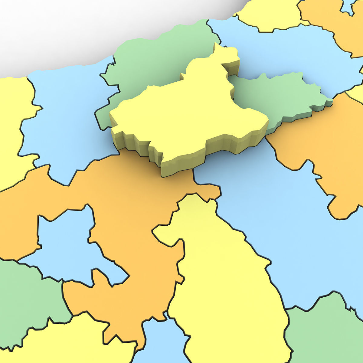 3d Political Map of Bulgaria 3D model_7