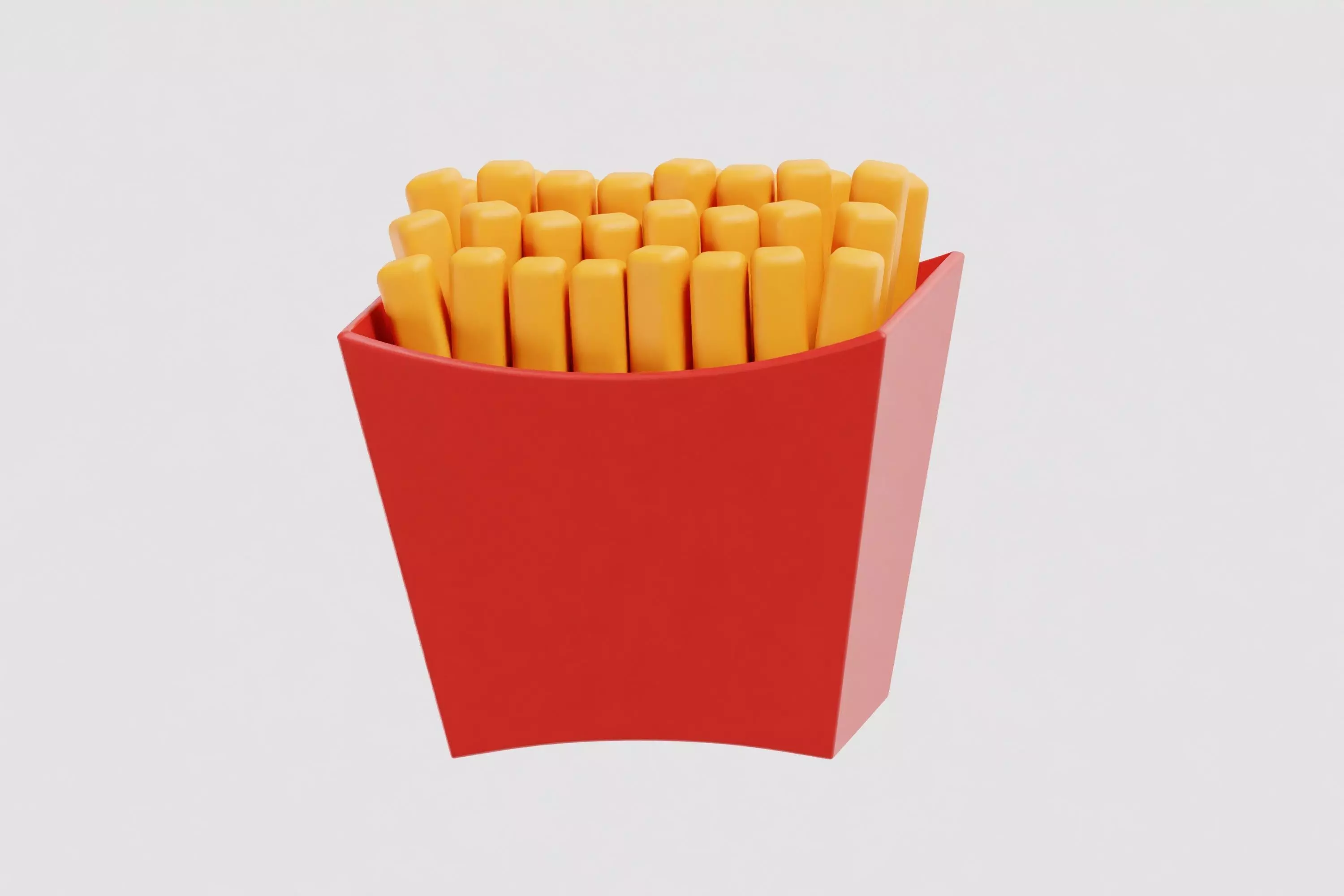 French Fries cartoon Low-poly 3D model_1