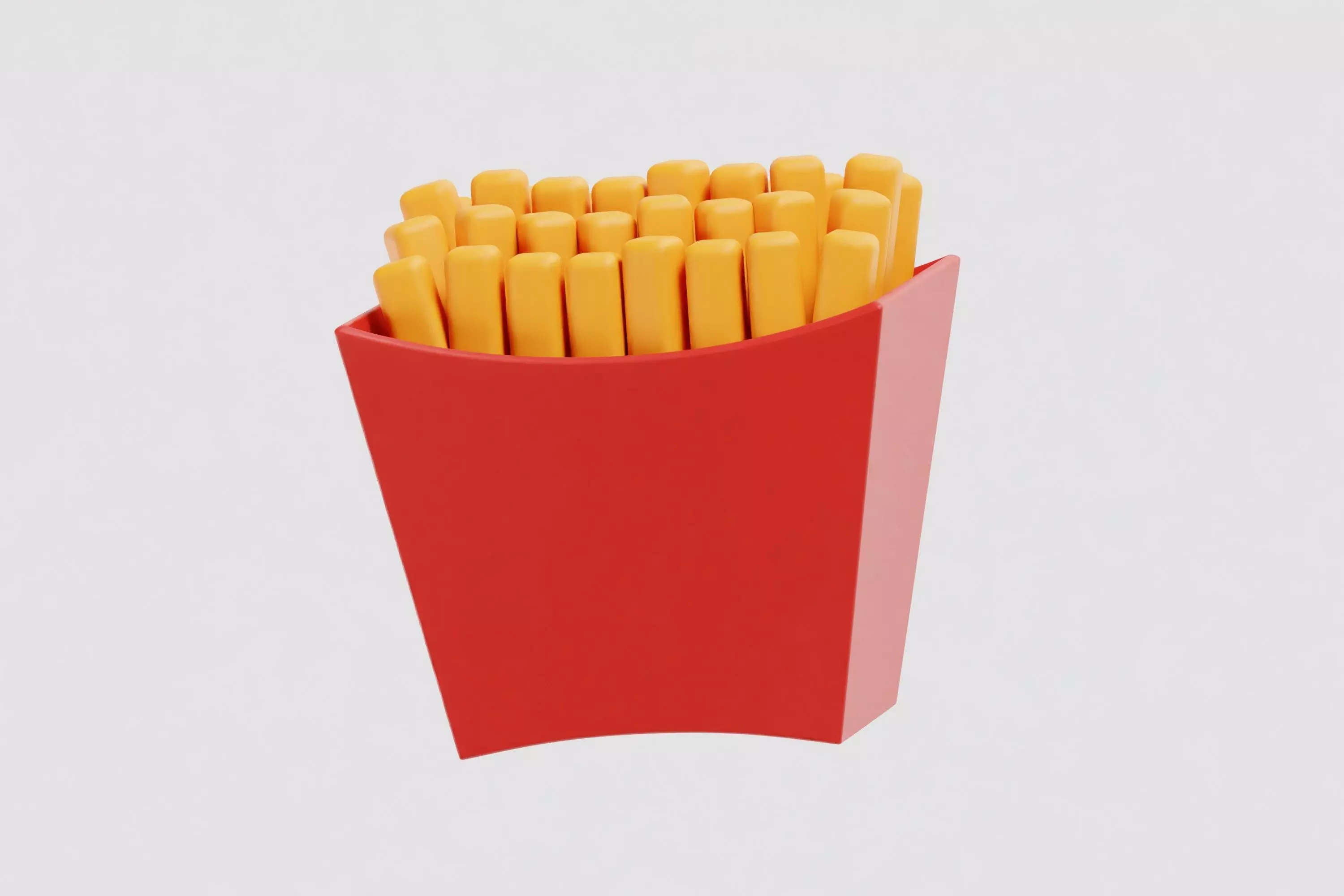 French Fries cartoon Low-poly 3D model_3