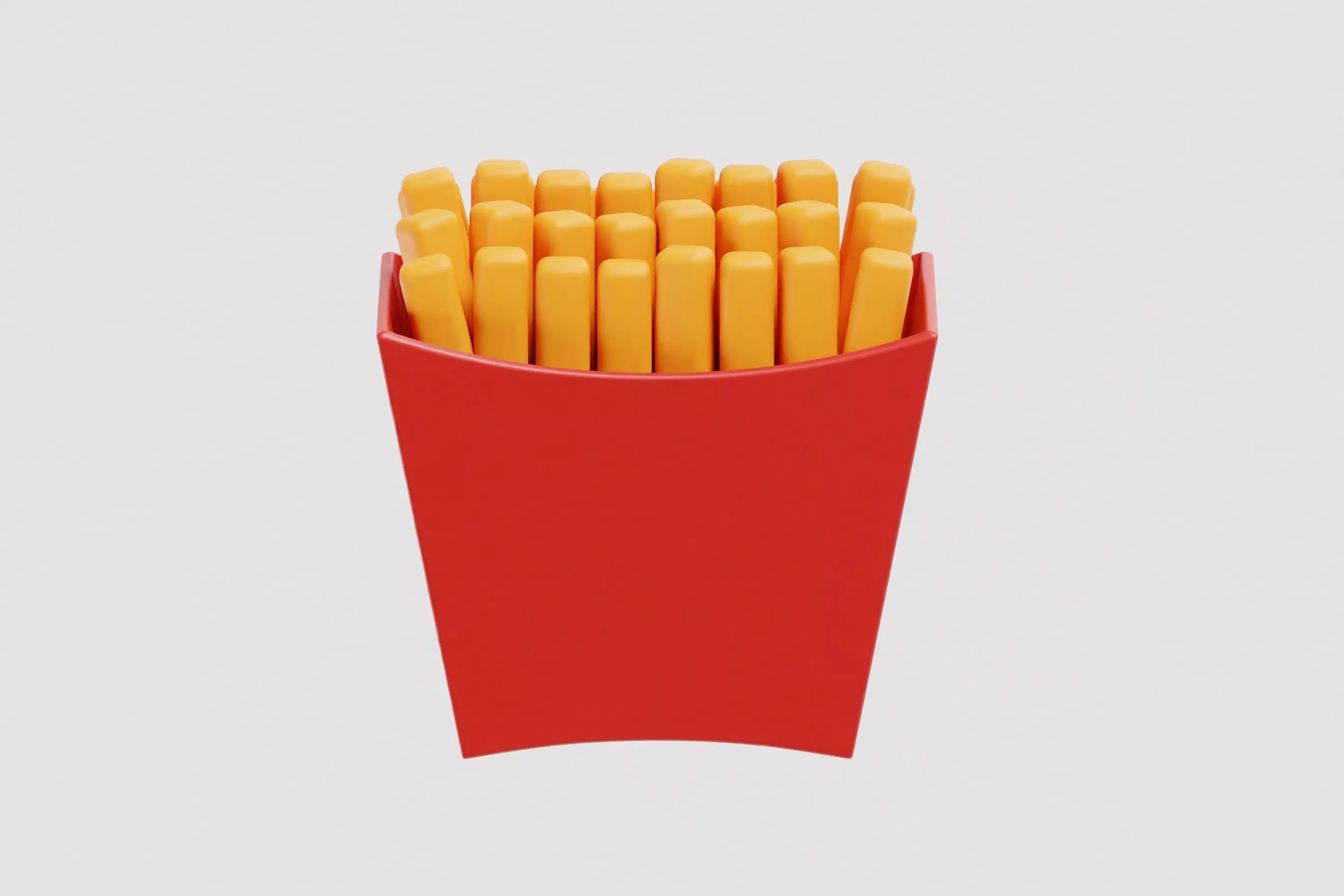 French Fries cartoon Low-poly 3D model_0