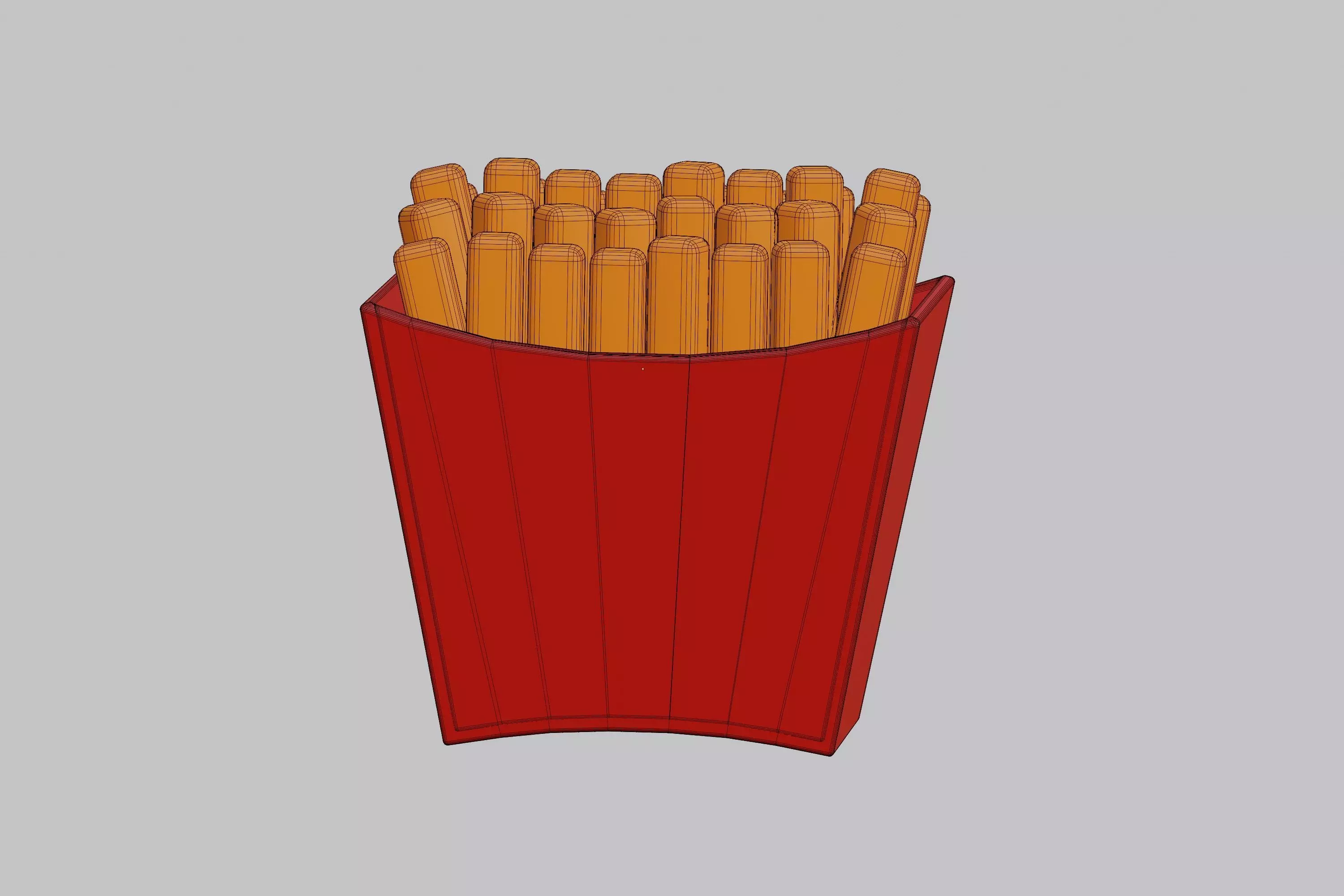 French Fries cartoon Low-poly 3D model_7