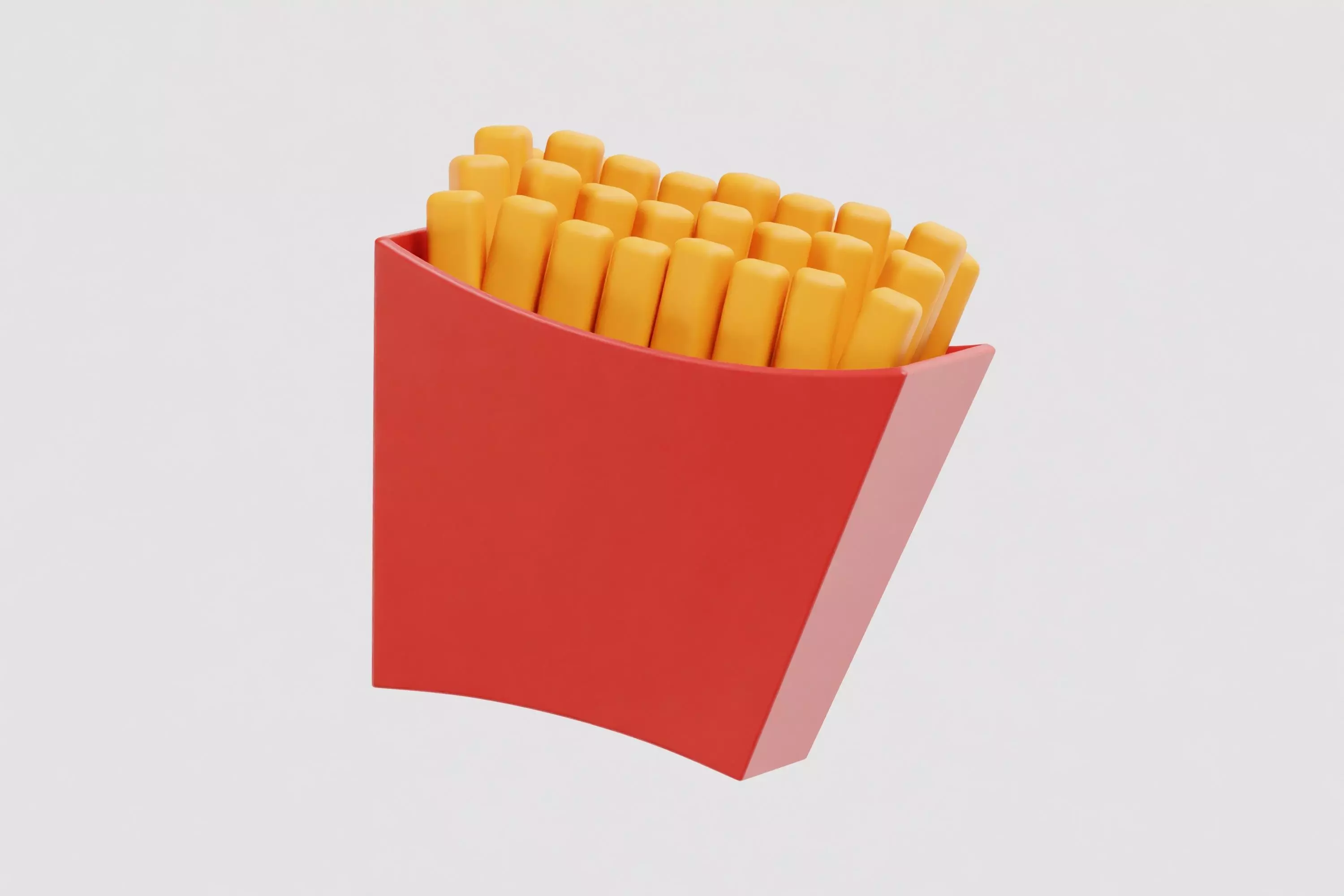 French Fries cartoon Low-poly 3D model_4