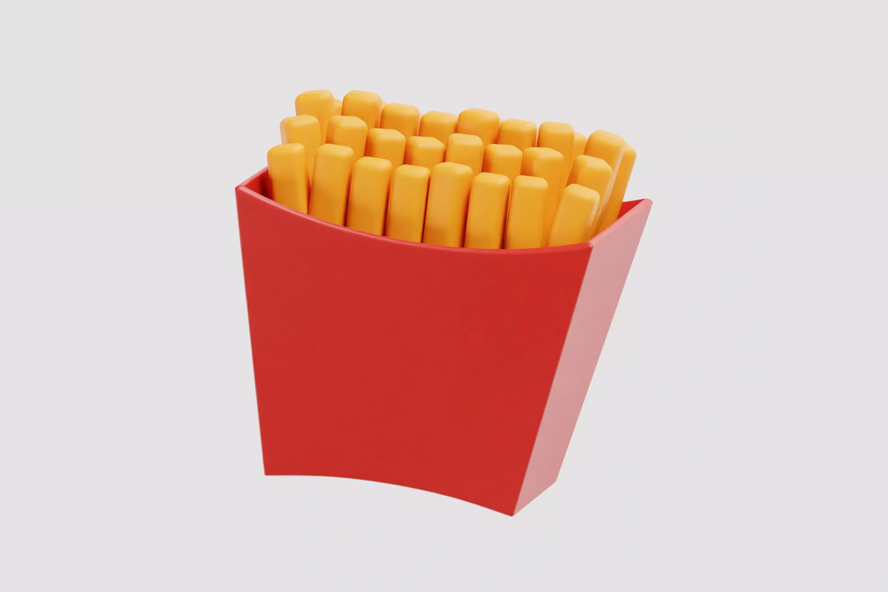French Fries cartoon Low-poly 3D model_2