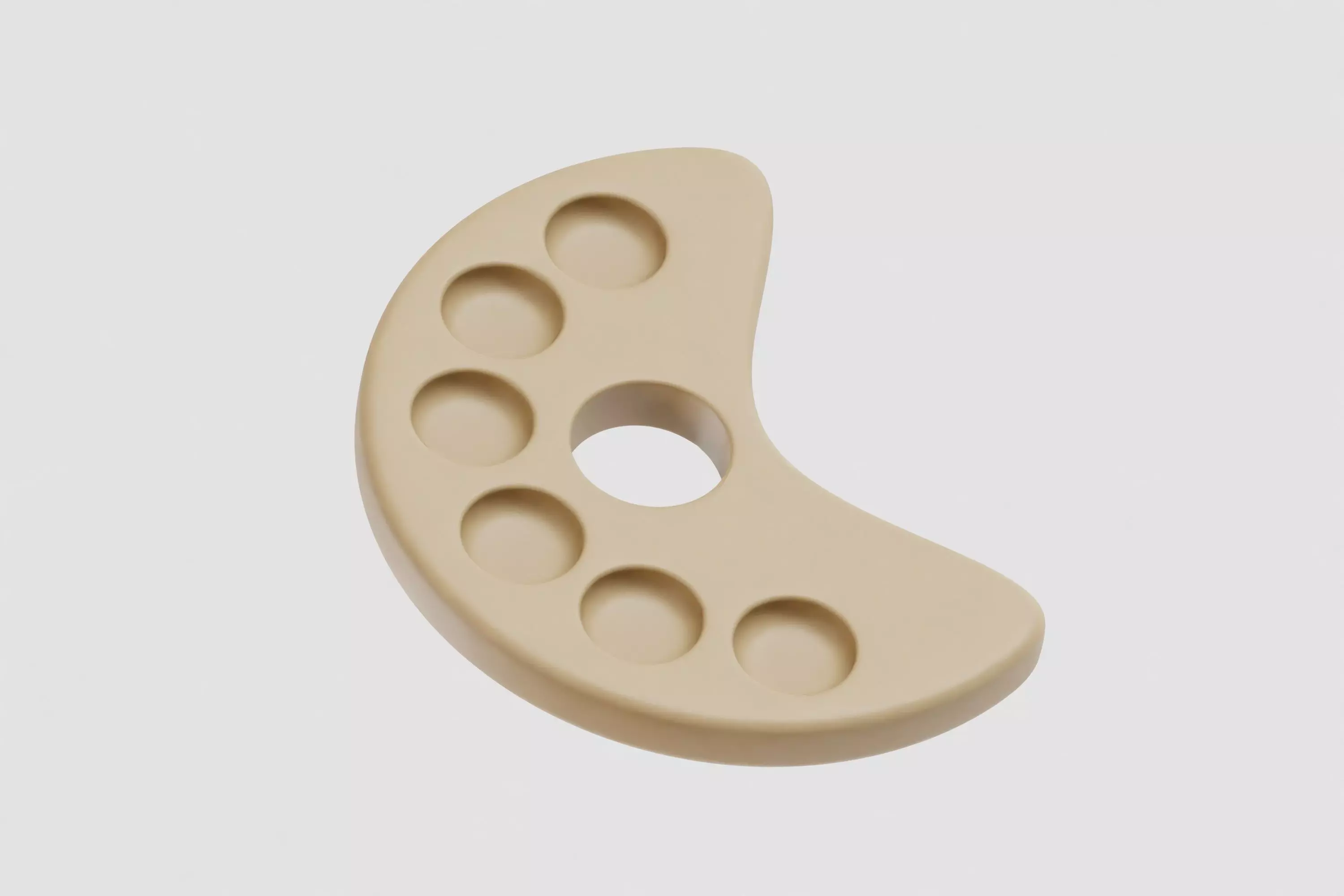 Paint Palette cartoon Low-poly 3D model