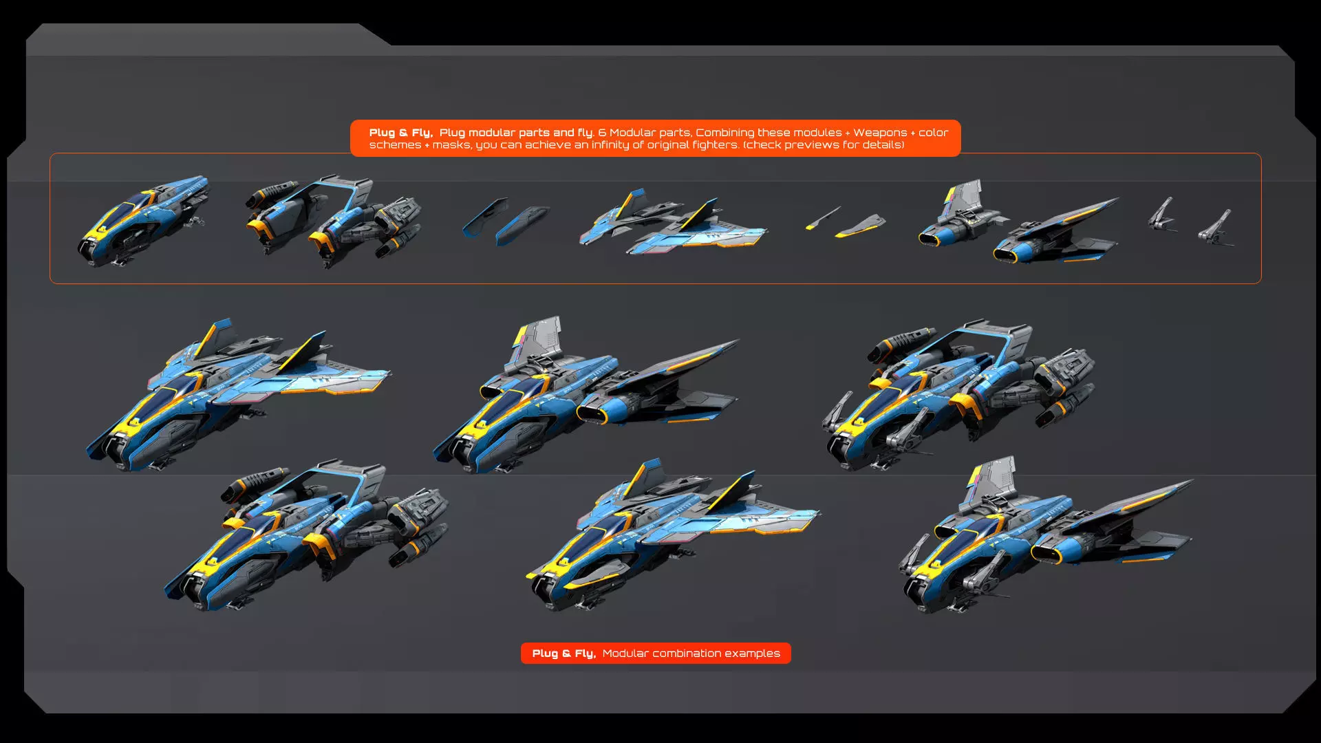 SF Fighter - Plug and Fly Low-poly 3D model_7