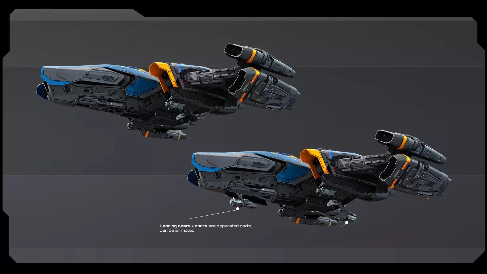 SF Fighter - Plug and Fly Low-poly 3D model_13