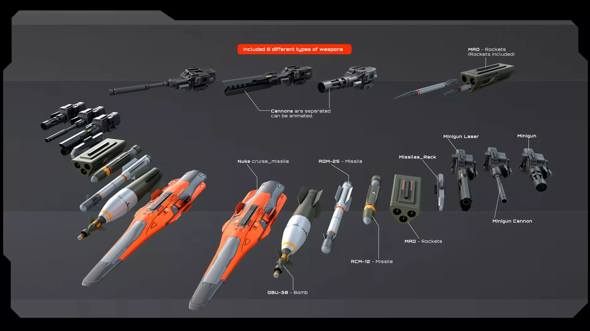 SF Fighter - Plug and Fly Low-poly 3D model_11