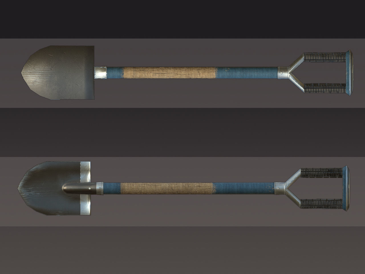 Survival Shovel  Low-poly 3D model_2