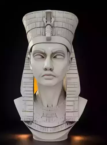 Queen Nefertiti Head Bust 3DModel STL Printable Ancient Egyptian