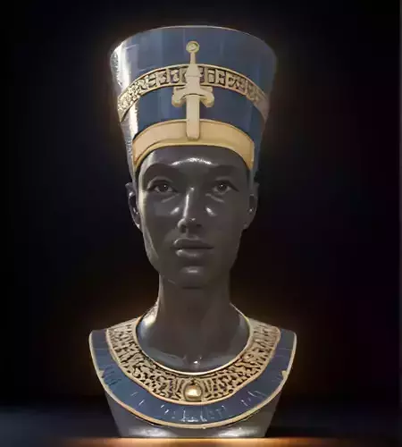 Queen Nefertiti Head Bust 3D Model STLPrintable Ancient Egyptian