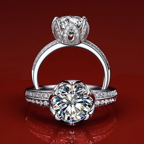 Printable 1 ct Graceful Diamond RING with support 3D print model