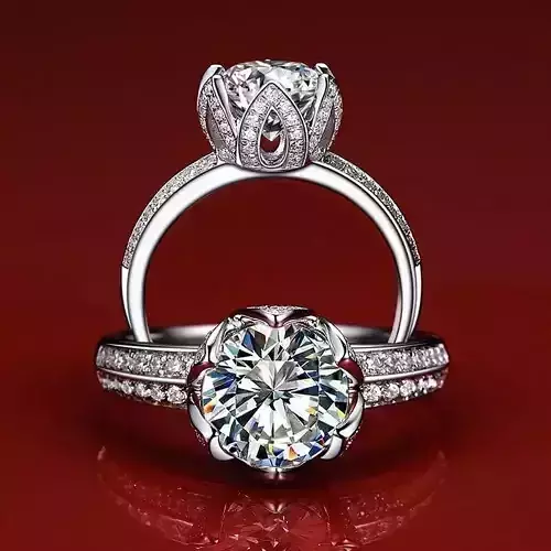 Printable 1 ct Graceful Diamond RING with support