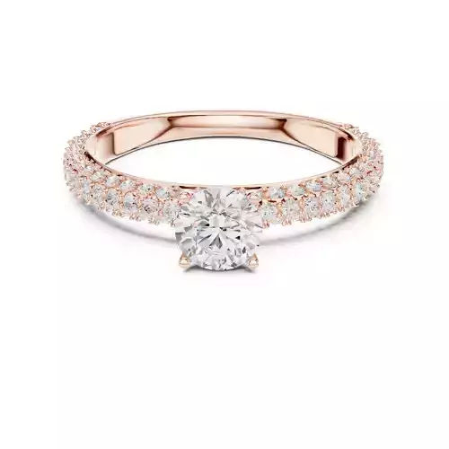 Three Side Diamond Shank Engagement Wedding Ring 3DM STL Video 3D print model