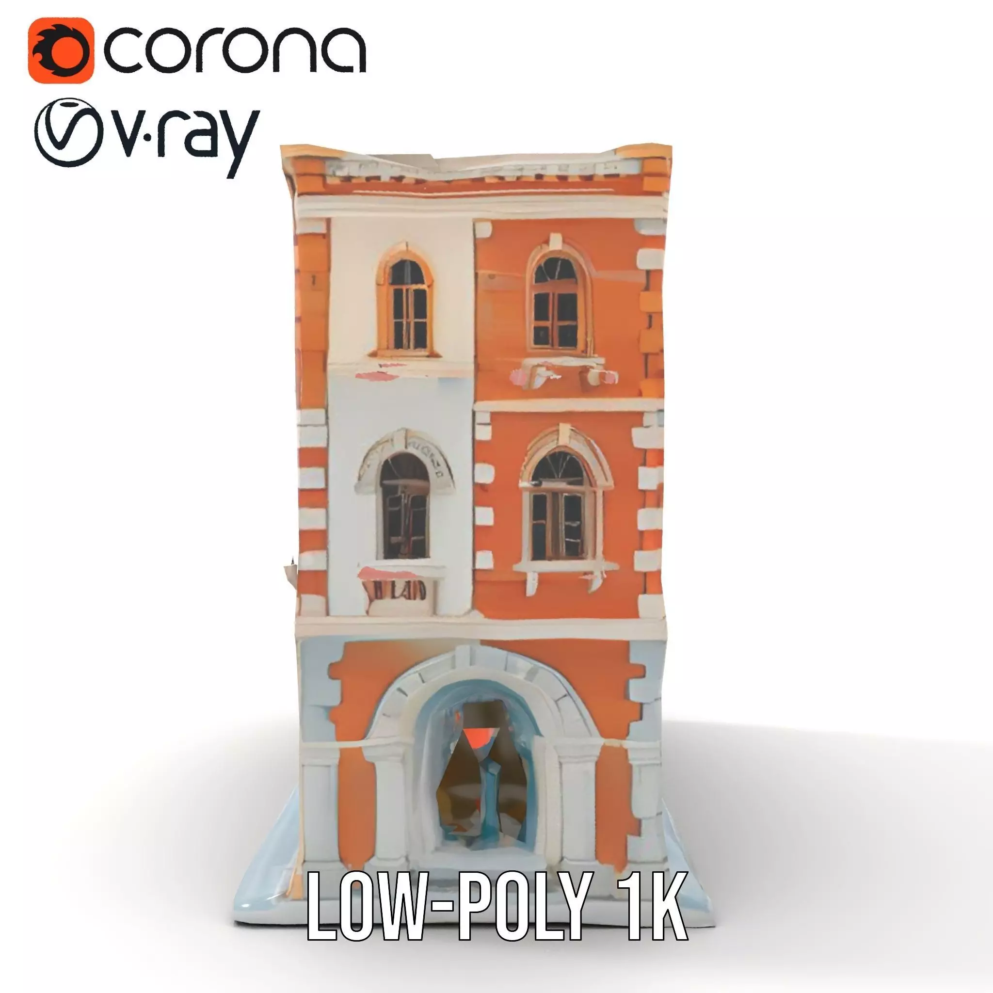 Elegant Townhouse Architecture model pack Low-poly 3D model_13