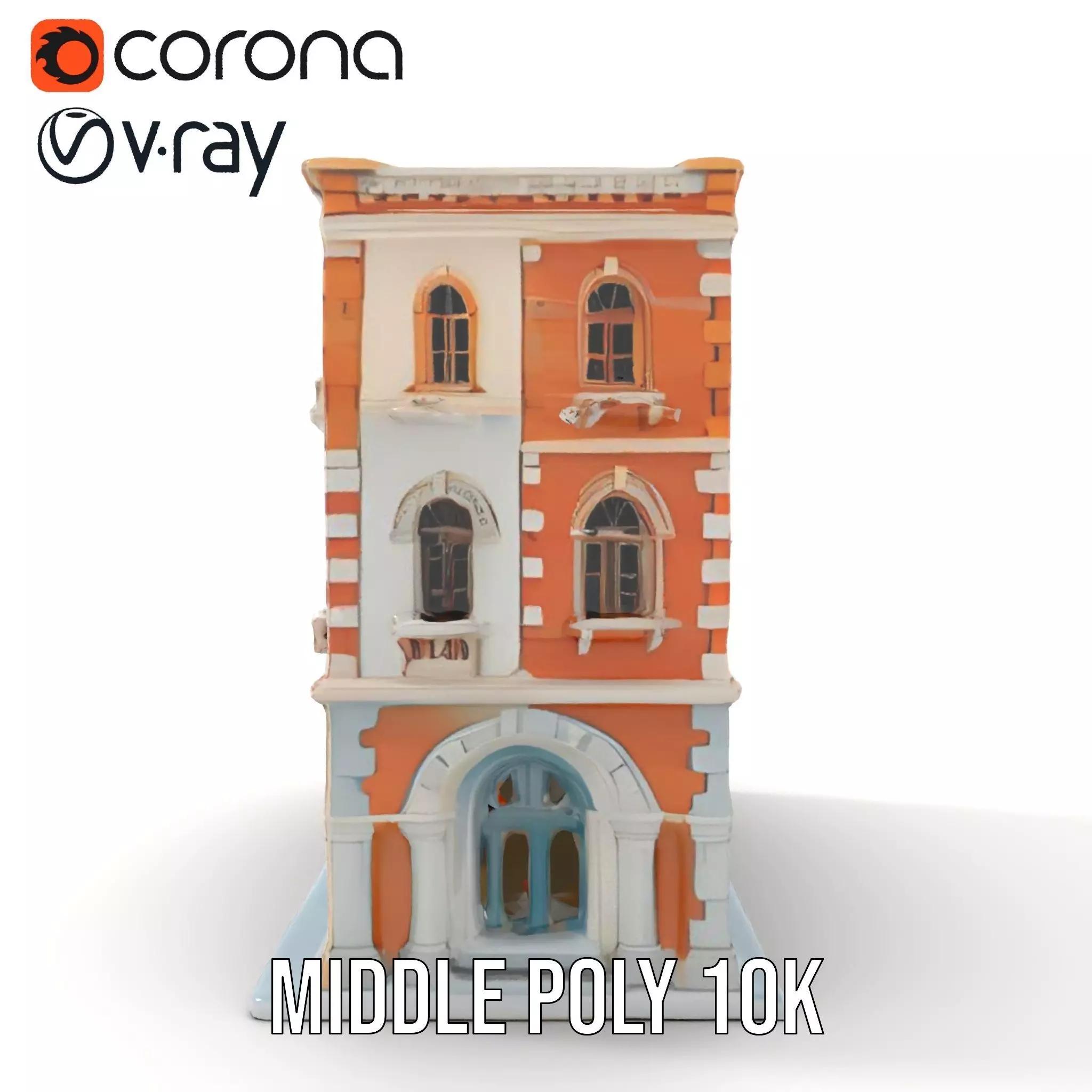 Elegant Townhouse Architecture model pack Low-poly 3D model_16