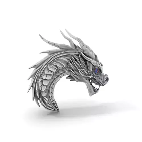 Silver Dragon Head model pack