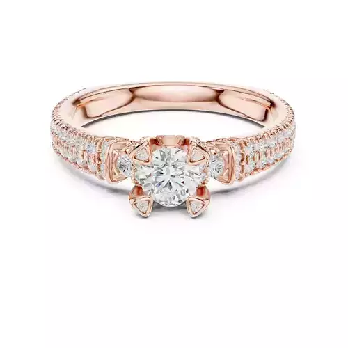 Euro Shank Round Cut Diamond Wedding Ring 3DM STL Video